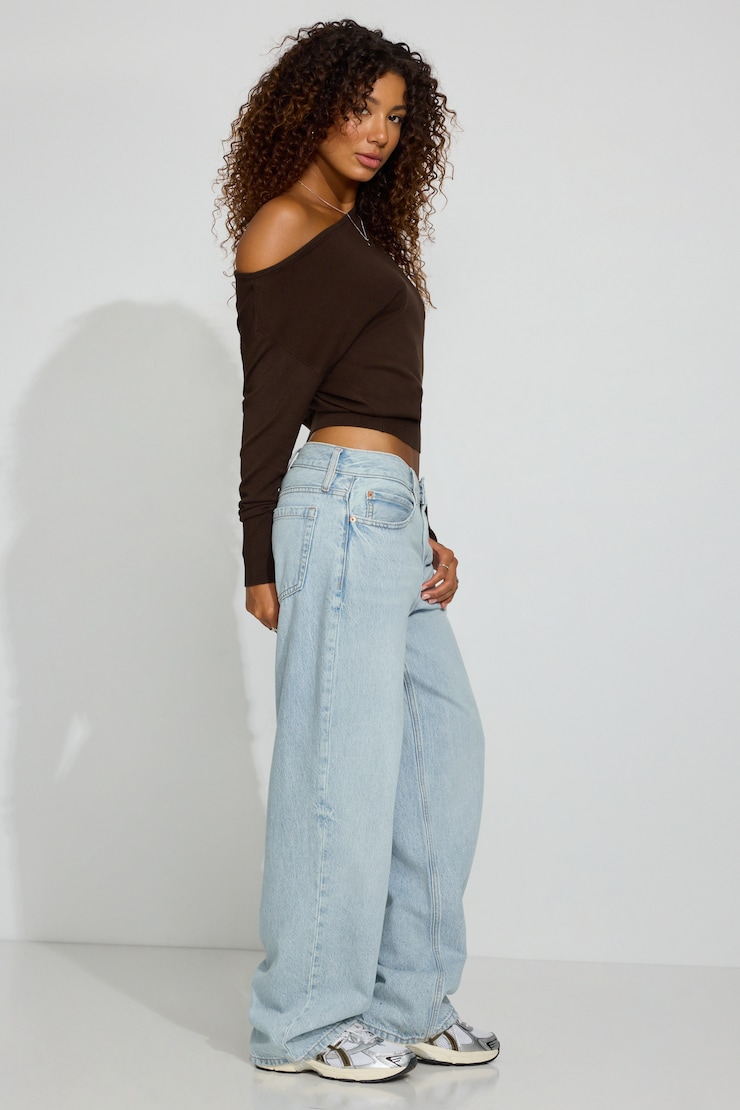 Low Rise Baggy Jeans Blue - Image 2