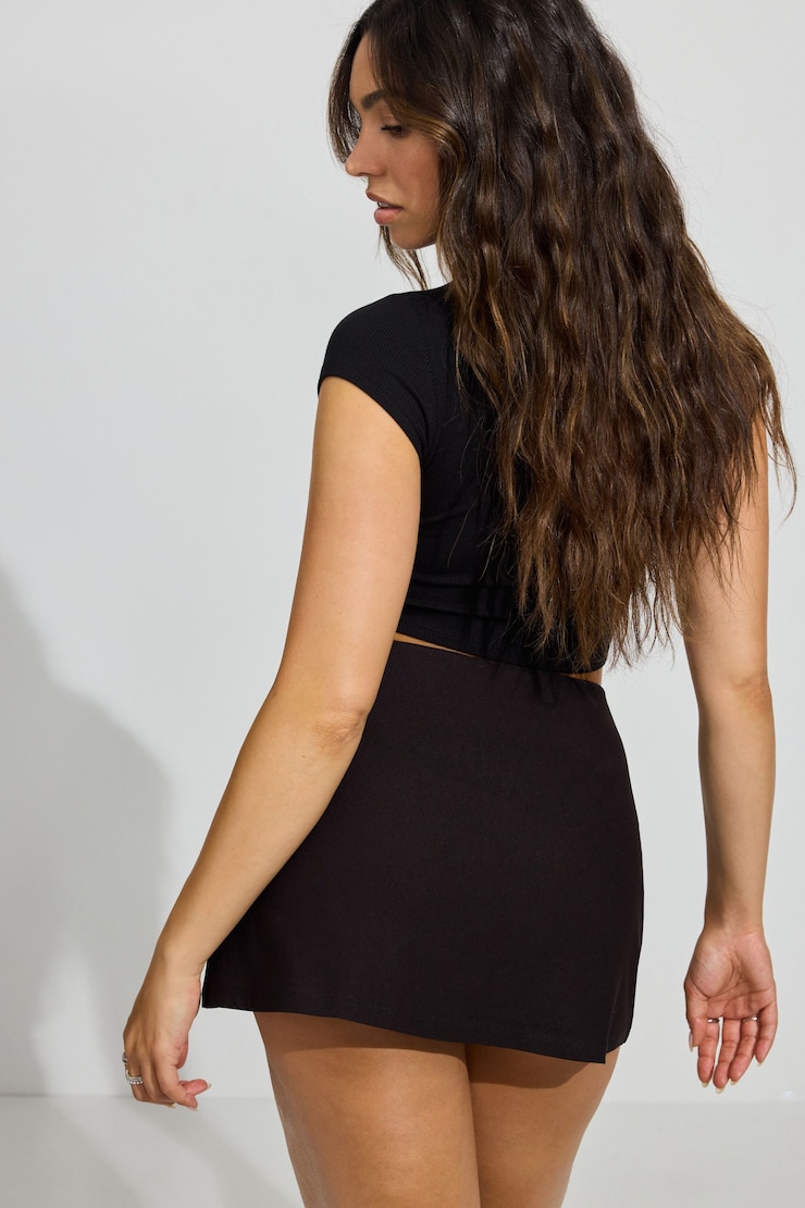 Paris A-Line Micro Skort Black - Image 2