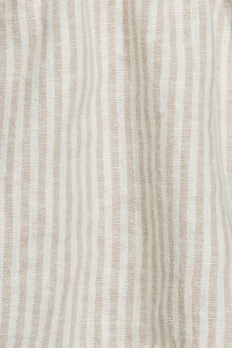 Linen Tie Back Halter Top Beige - Image 5