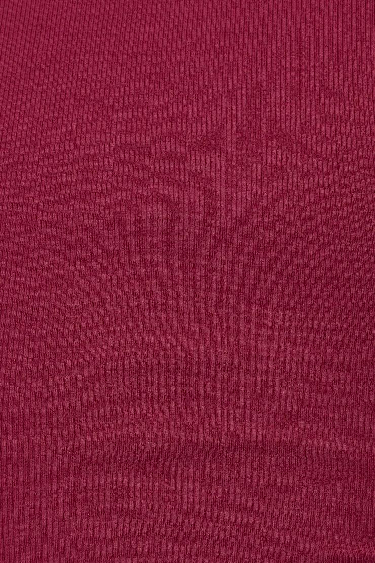 Scoop Neck Ribbed Tank Top Burgundy - Image 4