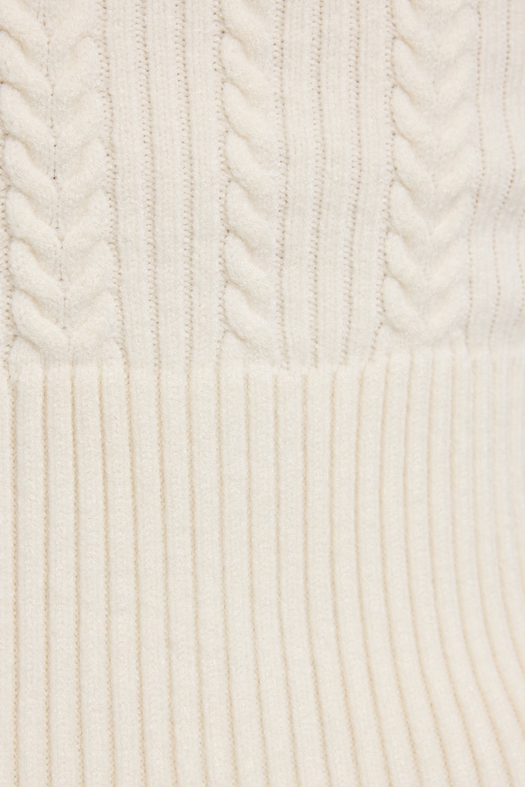 Cable Knit Zippy Beige - Image 5