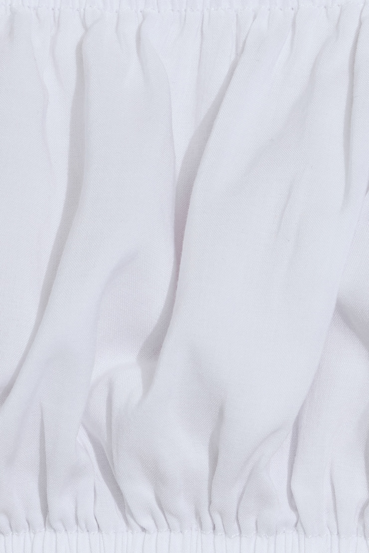 Puff Sleeve Tie Micro Top White - Image 5