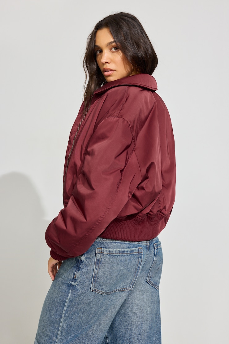 Bomber Jacket Burgundy - Image 11