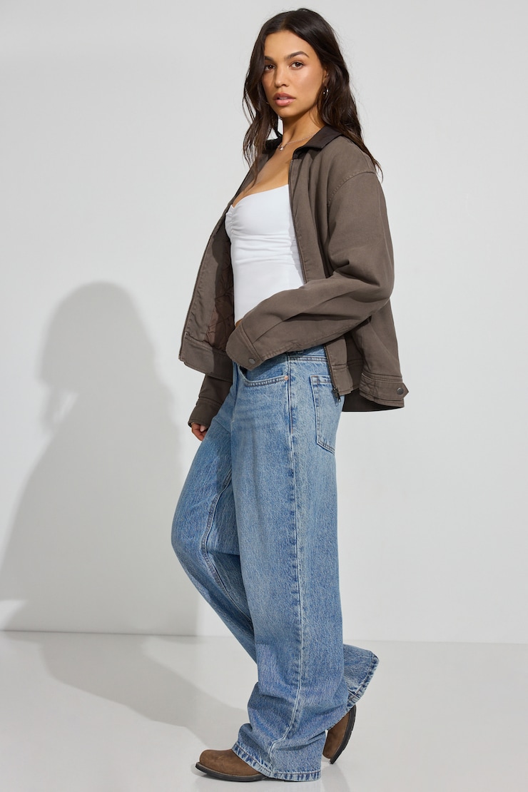 Twill Worker Jacket Brown - Image 2