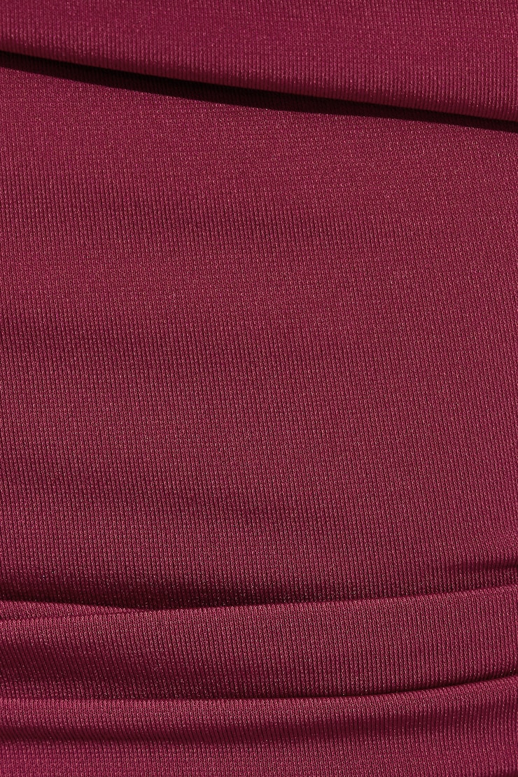Deep Cowl Neck Halter Top Burgundy - Image 5