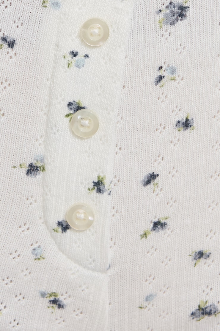 Tiny Pointelle Lettuce Edge Shorts White - Image 4