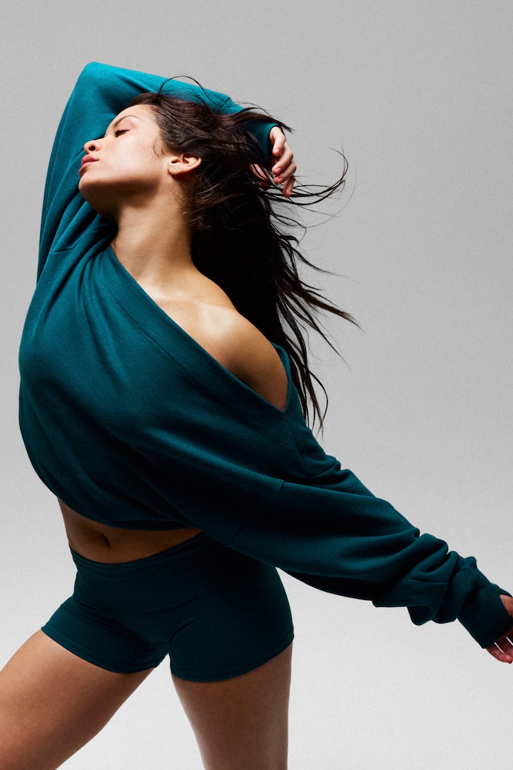 SoftTerry Rib Off Shoulder Sweater Blue