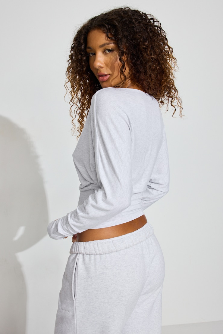 Smooth Dolman Boatneck Top Gray - Image 4