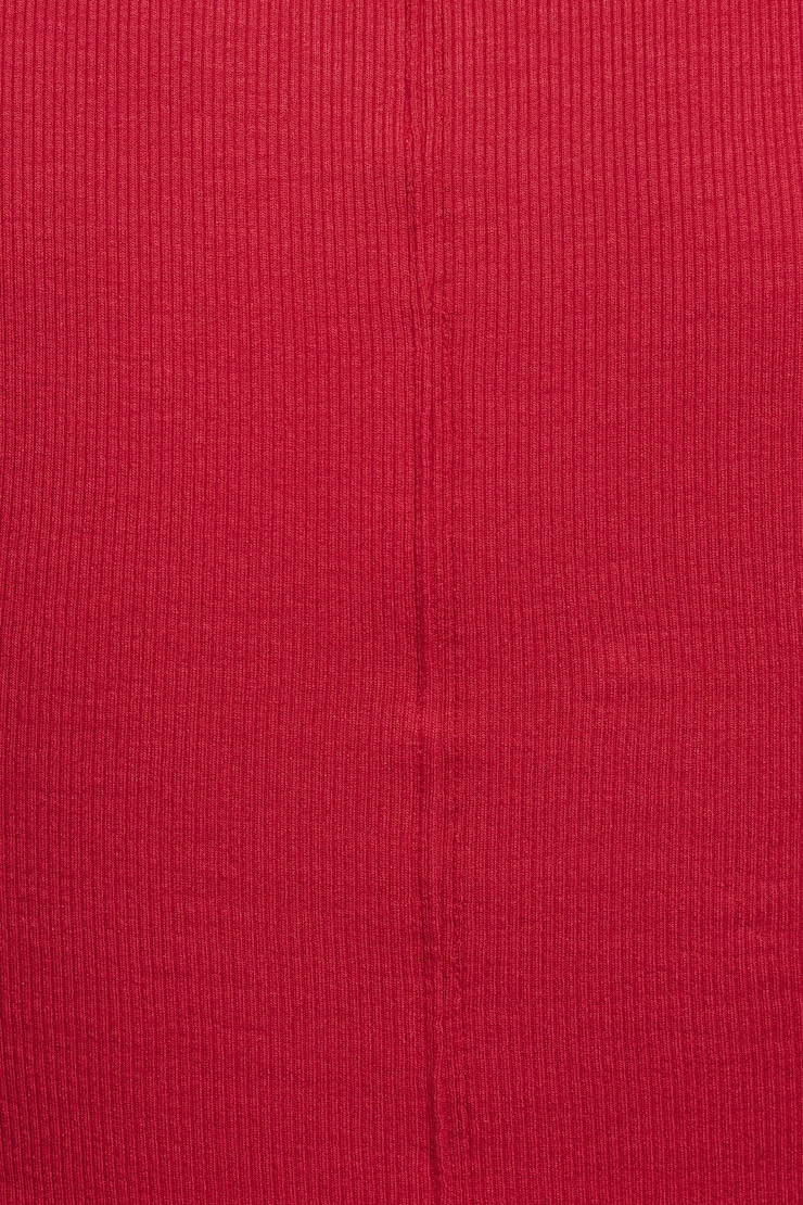 Serene Deep V-Neck Long Sleeve Top Red - Image 4