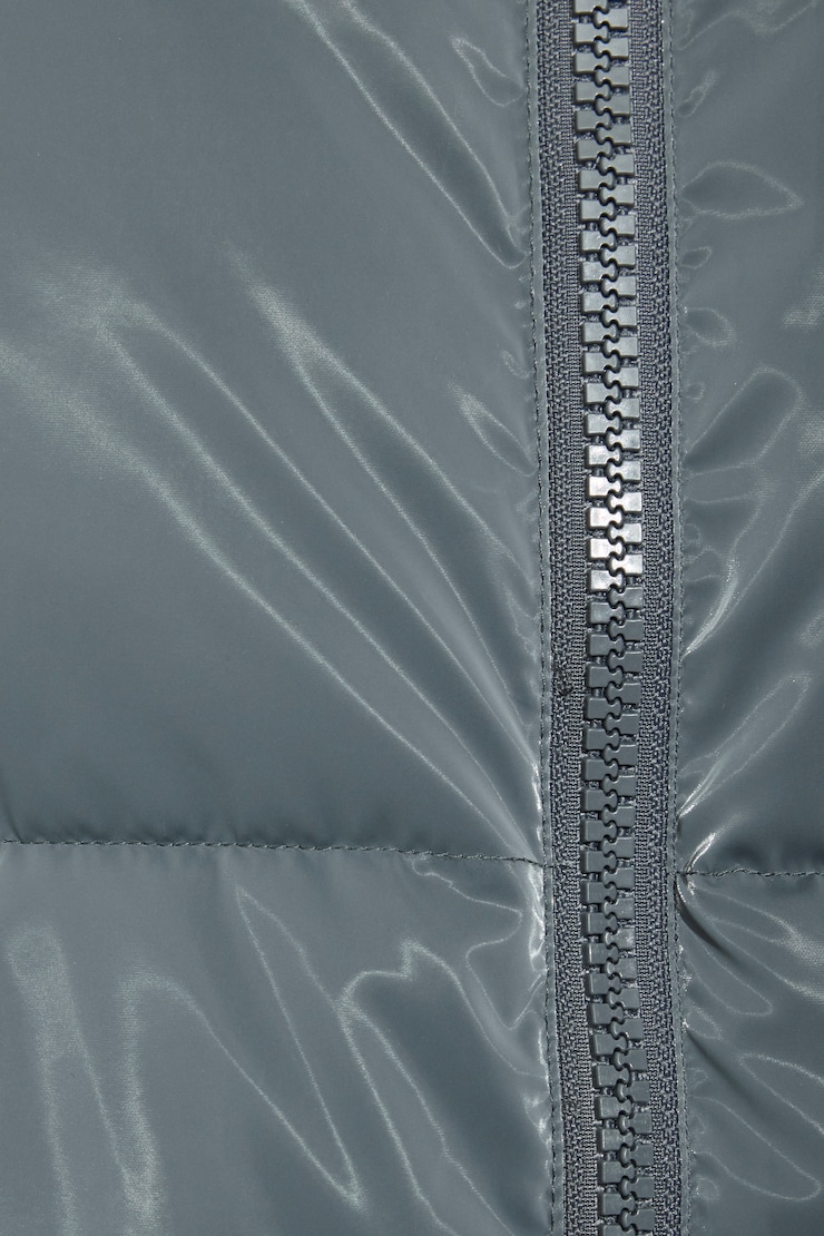 Shiny Puffer Jacket Gray - Image 4
