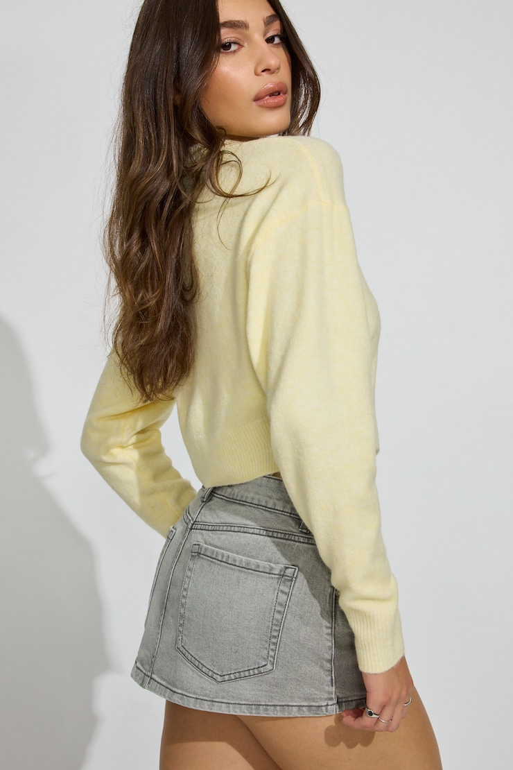 Denim Micro Skort Black - Image 2