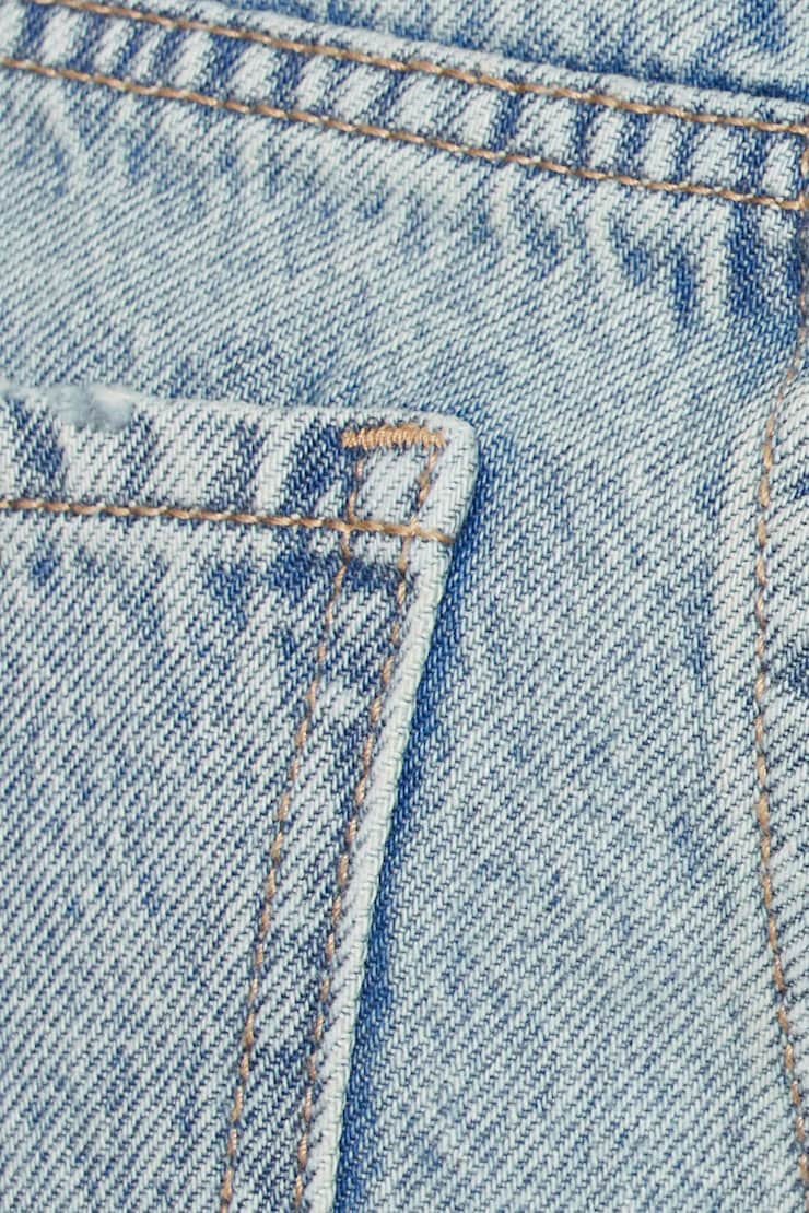 Denim Relaxed A-Line Shorts Blue - Image 4