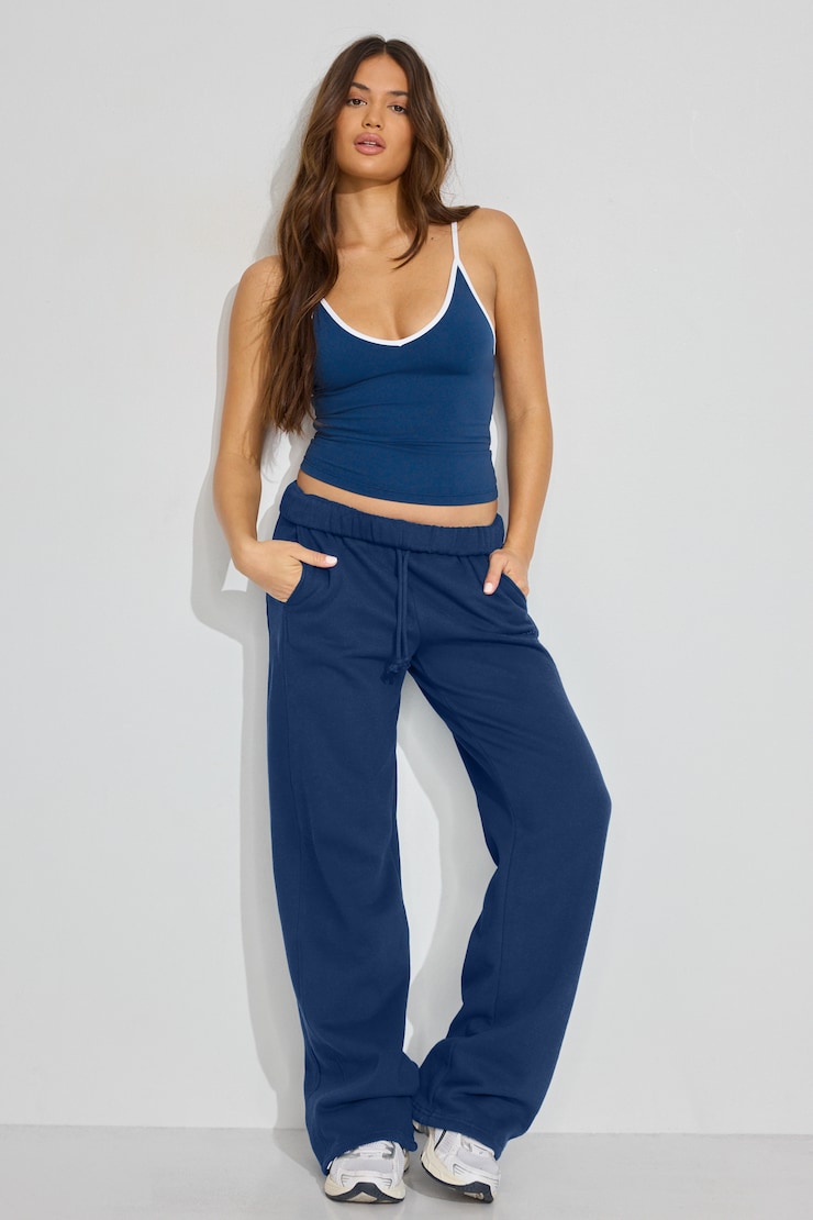 Sleek Deep V-Neck Cami Top Blue - Image 3