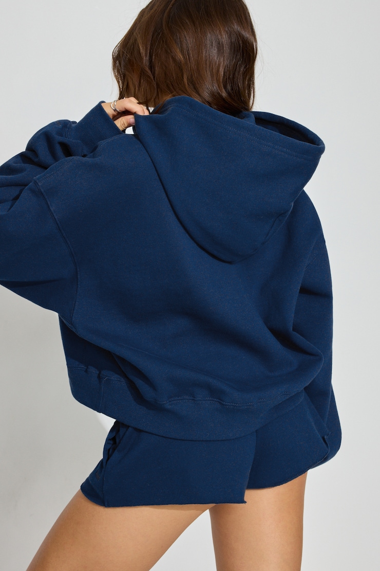 UltraFleece Hi-Low Hoodie Navy - Image 3