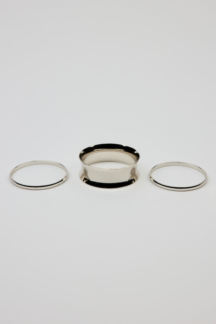 Set of 3 Convex & Wave Bangles Gray - Image 3