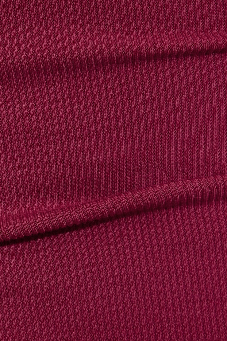 Scoop Ribbed Halter Top Burgundy - Image 4