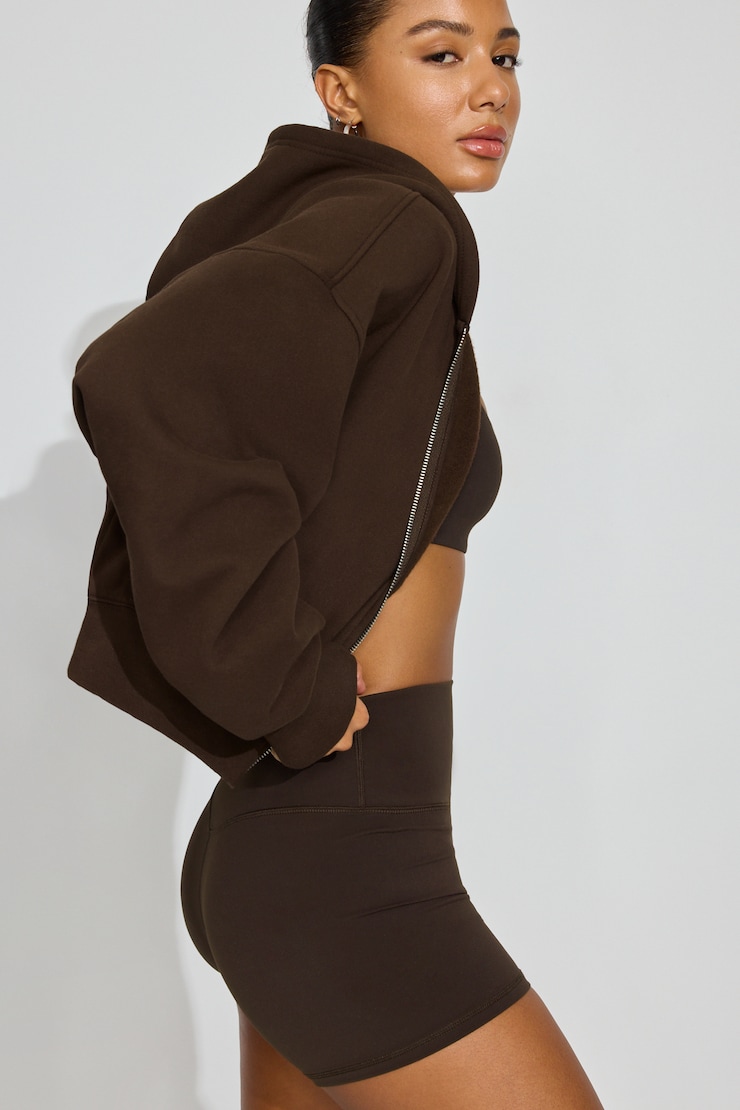 UltraFleece Cotton Zip Hoodie Brown - Image 2