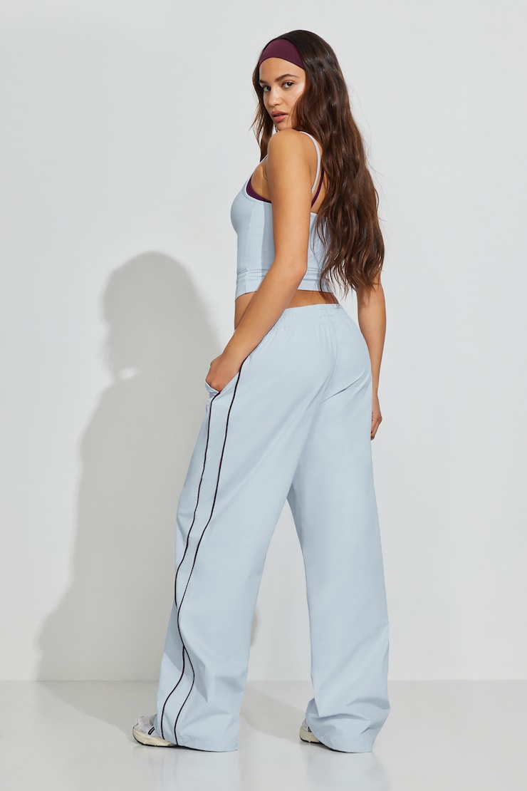 Nylon Straight Leg Pants Blue - Image 3