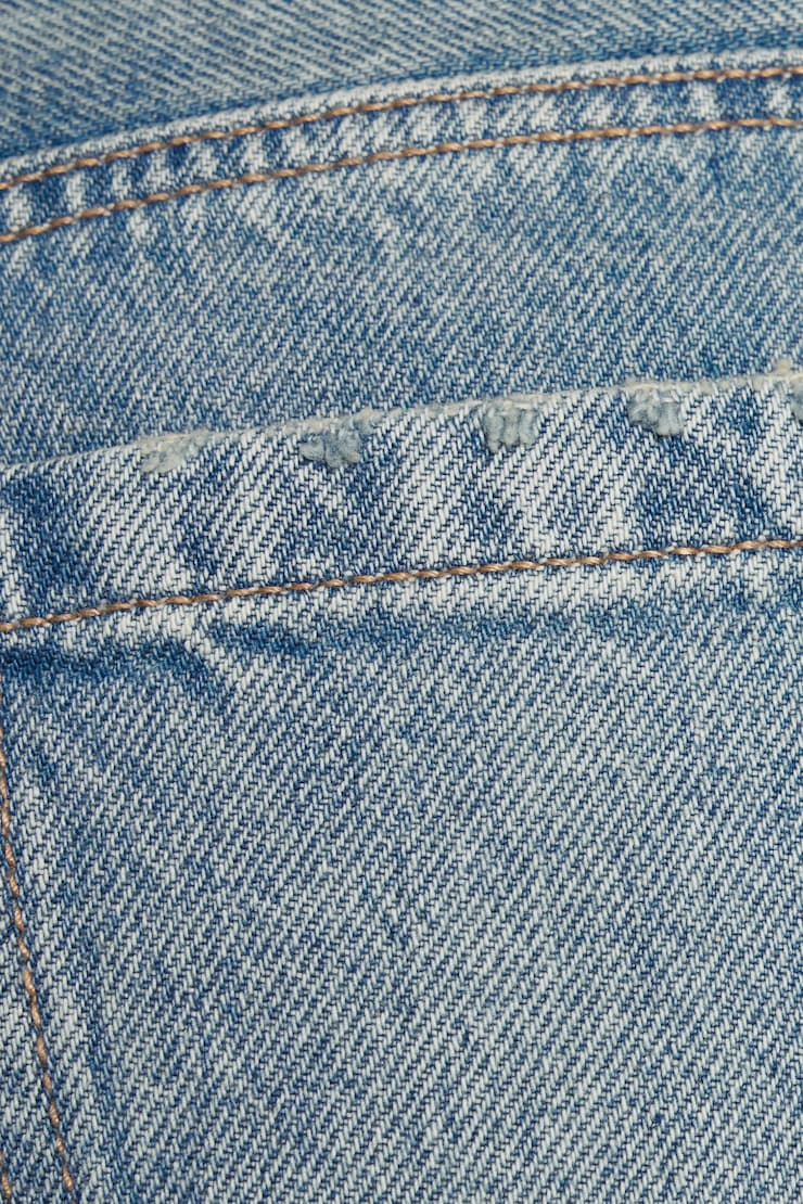 Low Rise Cuffed Denim Shorts Blue - Image 4